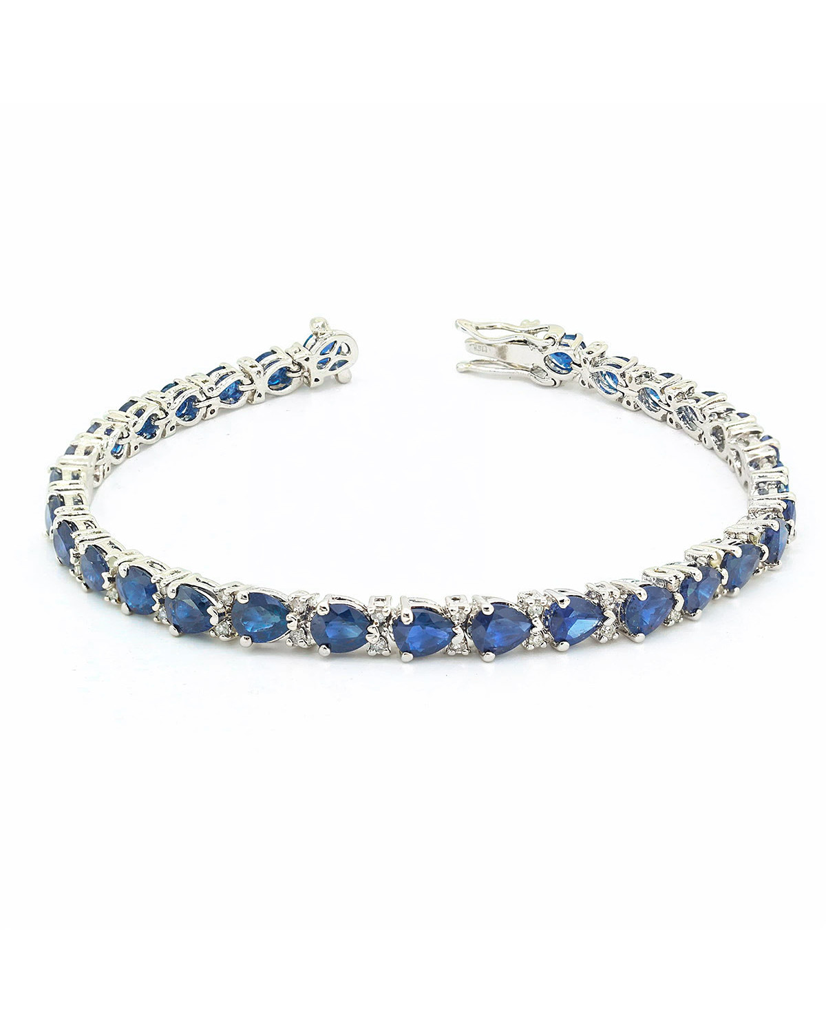 Bracciale Zaffiro Diamanti Argento Massiccio 925