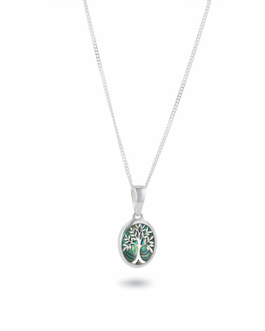 Pendentif Arbre de Vie en Nacre Abalone et Argent 925 - Modèle Sofia