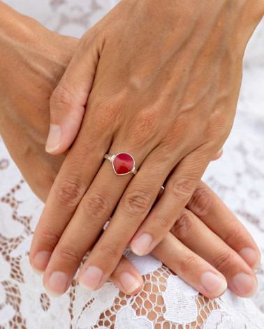 Anello in Argento 925 con Corallo Rosso - Maristella