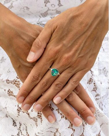 Bague en Argent 925 avec Nacre Abalone - Maristella