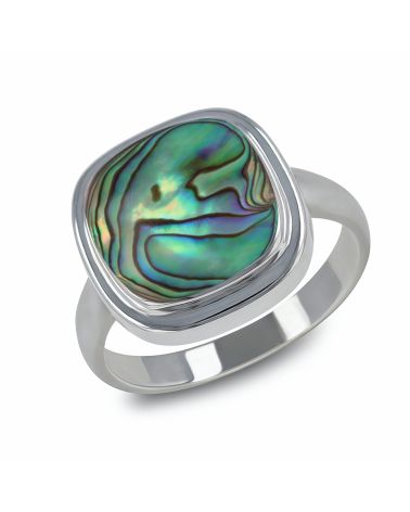 925 Sterling Silver Ring with White Mother-of-Pearl - Oceana