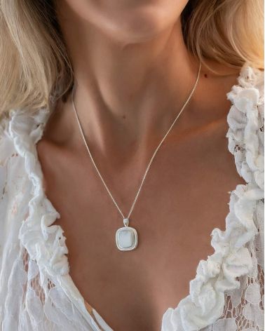 Unico Pendente in Conchiglia di Abalone in Argento Sterling 925 - Design Aden