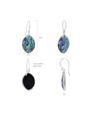 Boucles d’Oreilles en Nacre Blanche et Argent 925 - Séléna
