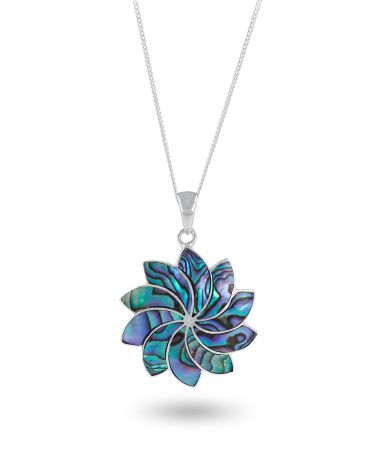 Blumen-Anhänger aus Abalone-Perlmutt und 925 Silber - MOANA Kollektion - Eleganter Schmuck