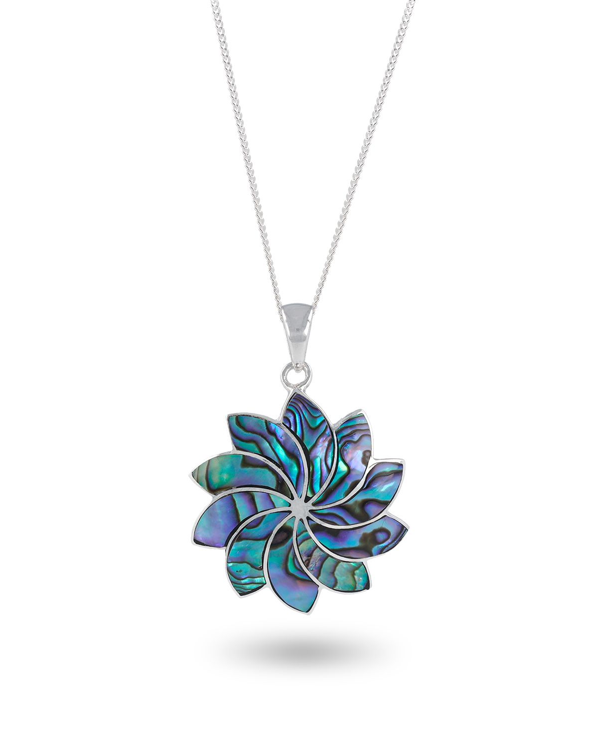 Pendentif Fleur en Nacre Abalone et Argent 925 - MOANA