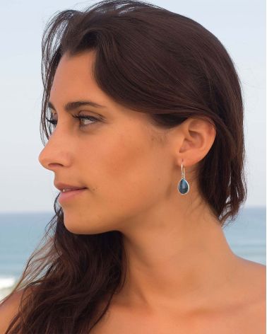 925 Sterling Silver Labradorite Pear Shape Earrings