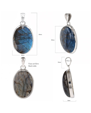 Ciondolo JANA Labradorite - Visto da diverse angolazioni - Pietra dai molteplici riflessi