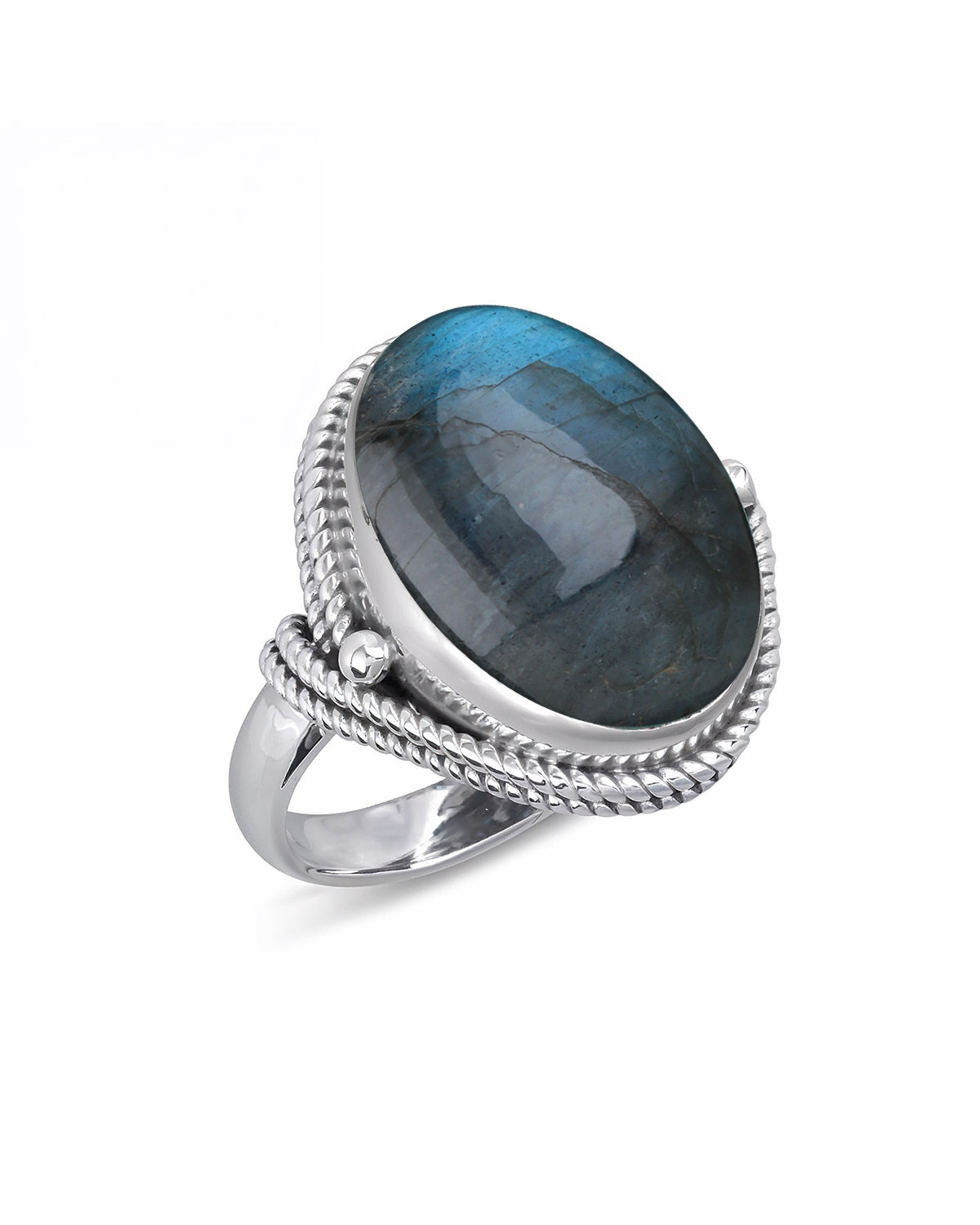 Anillo Labradorita Forma Oval Plata de Ley 925