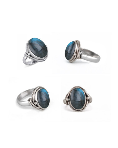 Anillo Labradorita Forma Oval Plata de Ley 925
