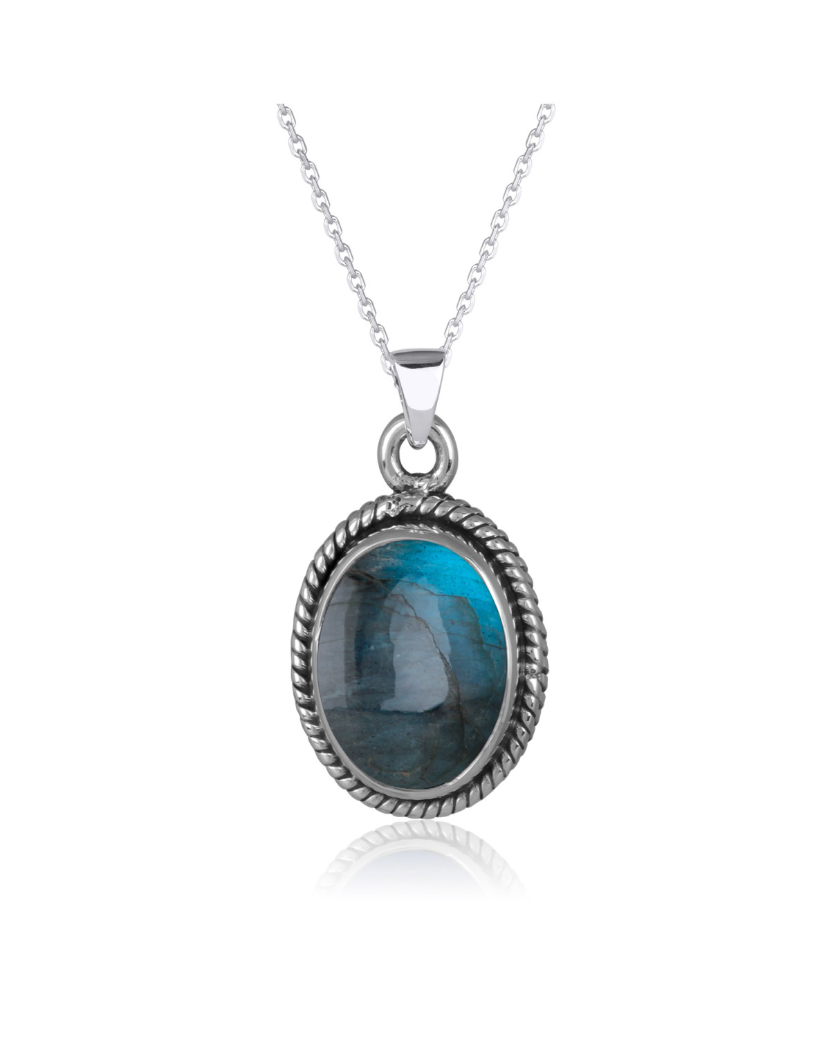 Colgante Labradorita Forma Oval Plata de Ley 925