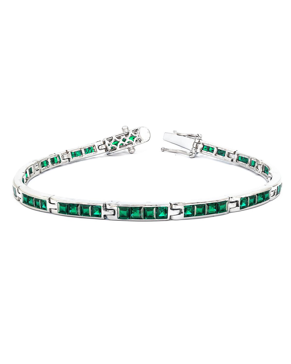 Bracelet Émeraude et Argent 925 – Élégance et Design Intemporel