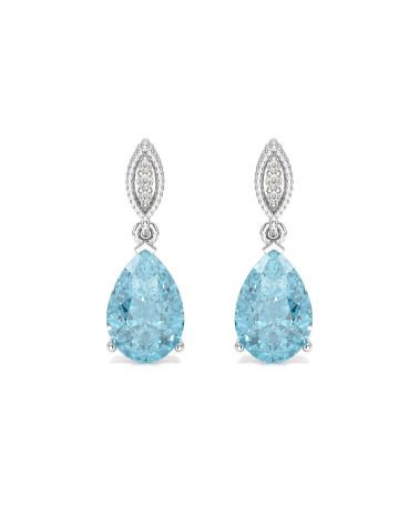 Pendientes de Plata 925 con Topacio y Diamantes – Elegancia atemporal