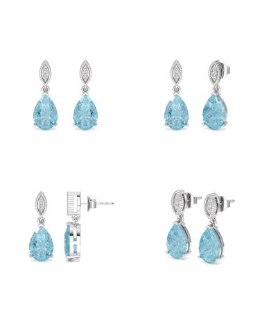 Vista completa de los Pendientes de Topacio y Diamantes – Detalles lujosos