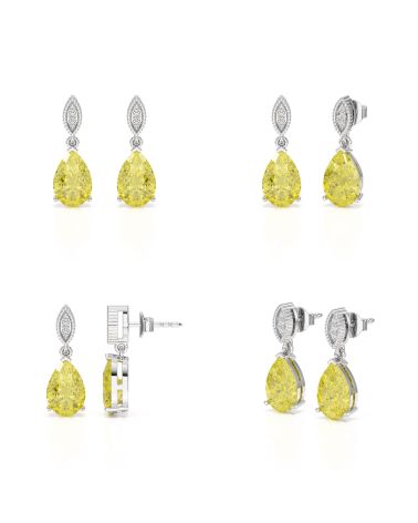 Orecchini in Argento 925 e Citrino indossati – Eleganza sottile