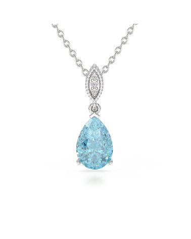 Blauer Topas Tropfenform Anhänger aus 925 Silber – VIVIENNE Kollektion – Eleganter Edelstein