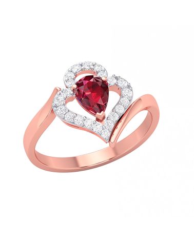 Anillo de Oro Rubi y diamantes 2.99grs