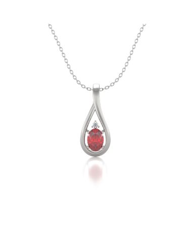 14K Gold Rubin Diamanten Halsketten Anhanger Goldkette enthalten