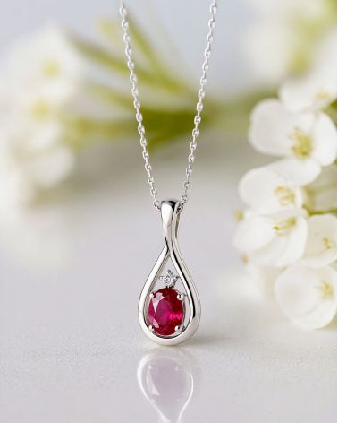 925 Silber Rubin Diamanten Halsketten Anhanger Silberkette enthalten