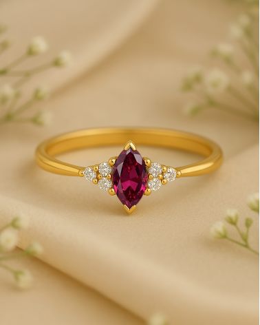Anillo de Oro Rubi y diamantes