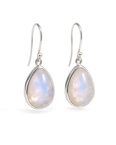 Orecchini AQUA in argento 925 incastonati con pietra di luna naturale