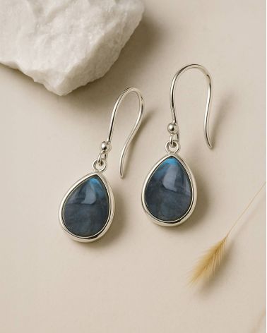Orecchini - Collezione AQUA - Argento 925, Labradorite naturale