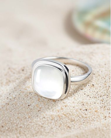 Anillo de Plata 925 con Nácar Blanco - Soraya